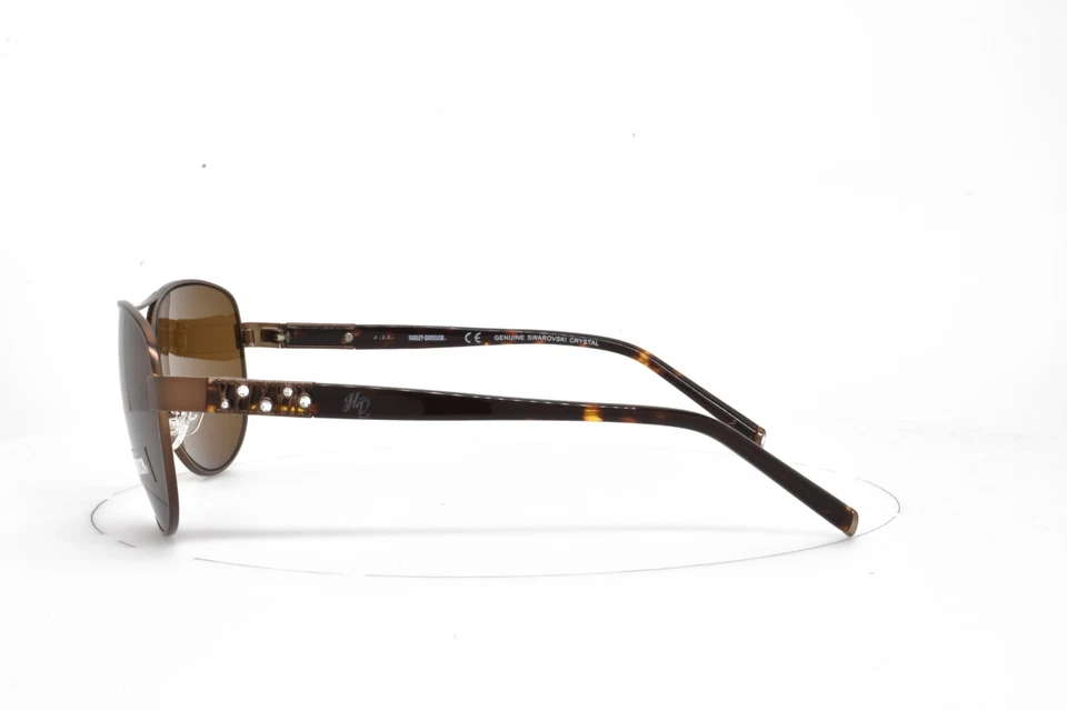 Harley Davidson 太阳镜 青铜玳瑁飞行员 棕色镜片 60-14-135 304X 49E — 第 3/4 张图片