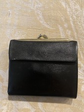 Vintage Buxton Black Top Grain Cowhide Leather Bifold Wallet With Coin Pouch