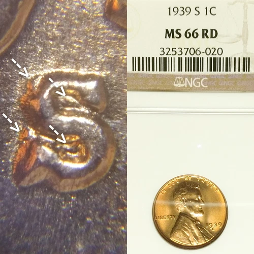 1939 S/S RPM-002 NGC MS 66 RD Uncirculated Lincoln Cent Wheat Penny