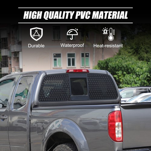 Calcomanías adhesivas de vidrio para ventana trasera de automóvil para Nissan Frontier 2009-17 estilo panal - Imagen 4 de 12