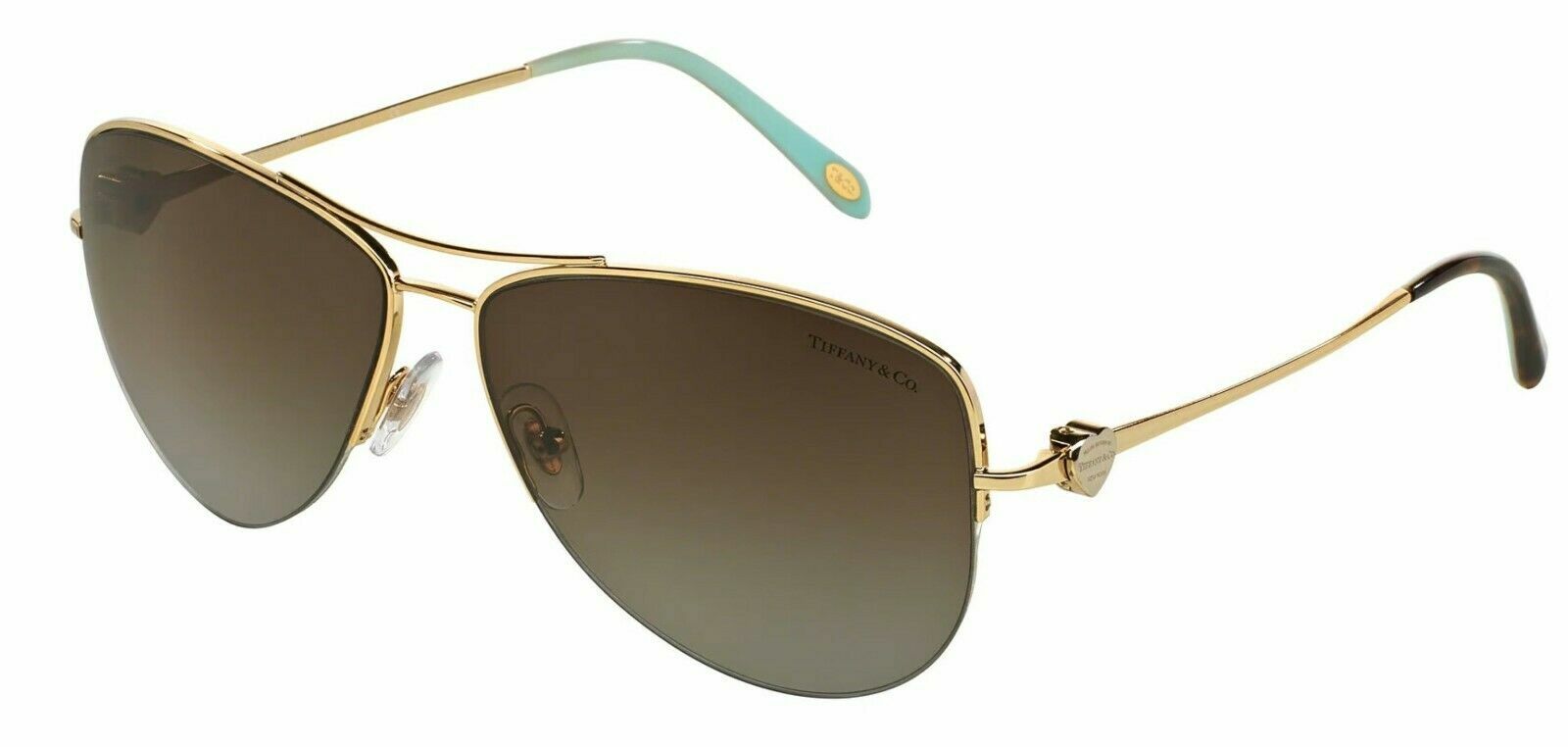 New TIFFANY & CO. TF3021 6084/T5 60mm Gold Polarized Aviator Sunglasses Italy