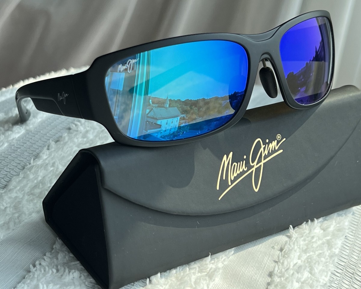 Maui Jim Monkeypod MJ 441 2M Black Frame Blue Hawaii Polarized