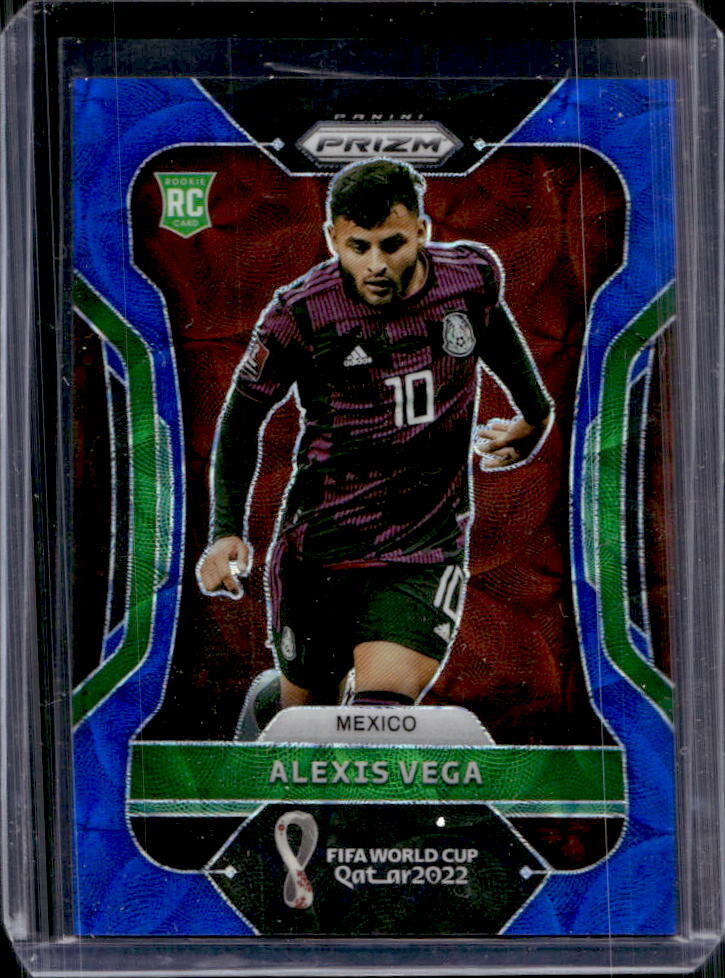 2022 Prizm World Cup Qatar Alexis Vega Choice Blue Rookie RC #40/135 Mexico