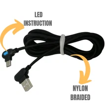 90 Degree Right Angle Braided Type C Android Fast Charging Cable USB-C Cord Lot