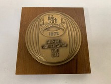 Vtg 1972 Allstate Life Insurance Sales Agent Bronze Award Desk Paperweight (A4)