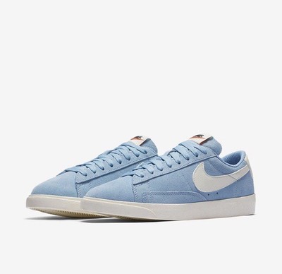 nike blazer leche baby blue suede trainers