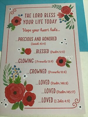 BIRTHDAY The Lord Bless Your Life Today Blessed 5 x7  Religious Greeting Card
