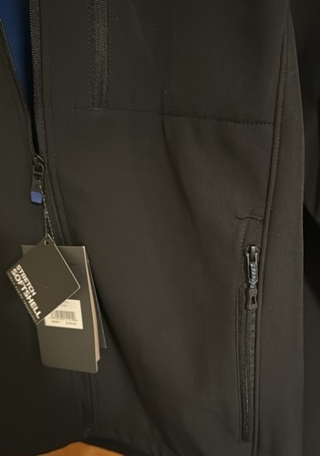 Fleece Jacket Mens Medium Zip Pockets Hawke & Co Black - Picture 3 of 3