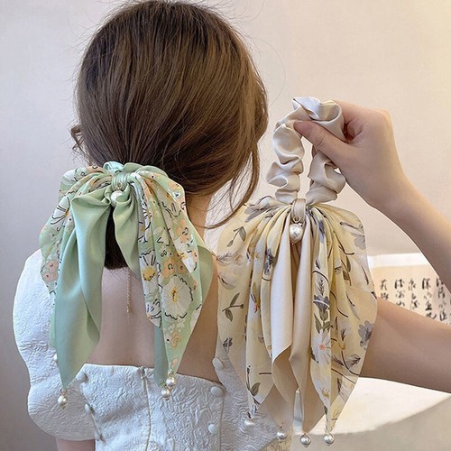 Bow Knot Head Rope With Pearl Hair Band Ponytail Hair Rope Hair Ring Hair Ti _in - Picture 4 of 16