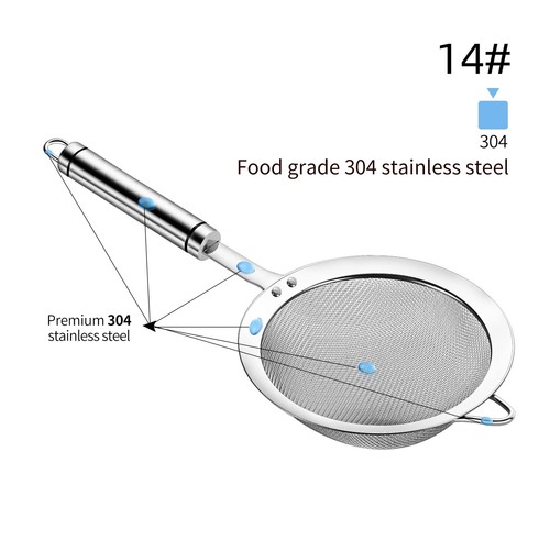 Colino a Rete Fine in Acciaio Inox 304 per Cucina, Colino-Skimmer con Ha... - Foto 2 di 7