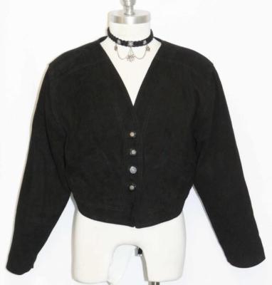 LEATHER Winter JACKET Short Bomber Style Short German Over Coat/Bust 42''/12 M