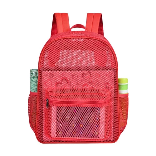 Mochila escolar de malla transparente resistente transparente para estudiantes hombres mujeres - Imagen 2 de 26