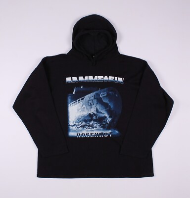 Vintage 2005 Rammstein Rosenrot Black Hoodie Jumper Size XL Made
