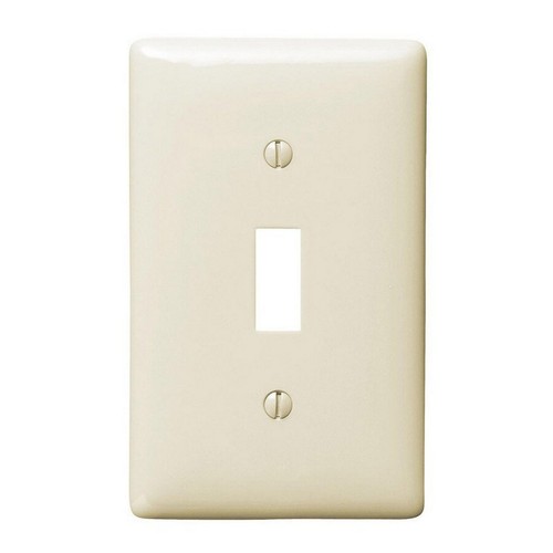 Hubbell NPJ1LAZ Light Almond 1-Gang Toggle Unbreakable Mid-Size Wallplate Cover
