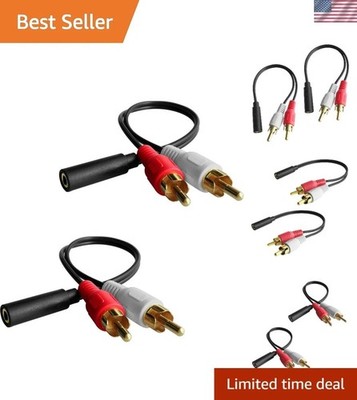 Lightweight 8-Inch Audio Cable - 3.5mm Female to RCA Male for Instant Setup