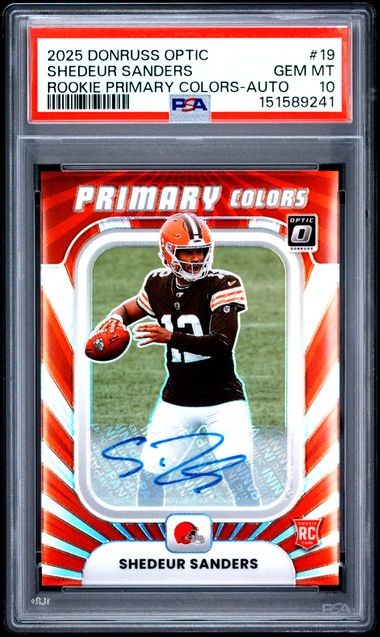 Shedeur Sanders Panini Donruss Optic Rookie Primary Colors #19 Autograph