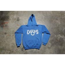 Vintage 90's USA-Made Indianapolis Colts Distressed Hoodie Sweatshirt - L / M