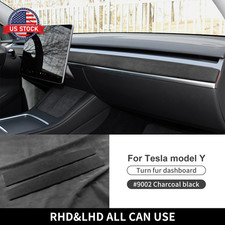 Black Car Interior Dashboard Cover Trim Suede For Tesla Model 3 Y 2017-2023 Black Car Interior Dashboard Cover Trim Suede For Tesla Model 3 Y 2017-2023