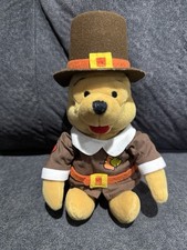 Pilgrim Pooh Disney Holiday Winnie the Pooh Mini Bean Bag Plush 8   Thanksgiving