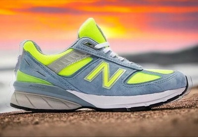 W990GH5 New Balance 990v5 MiUSA Grey Hi Lite Freizeitschuhe Damenschuhe Original
