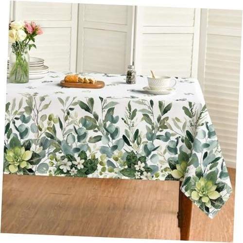 Spring Summer Tablecloth 60x104 Inch 60" x 104" (Rectangular) Green