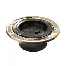 7 In. O.D. Plumbfit ABS Closet Toilet Flange with Stainless Steel Ring and Kno