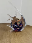 Vintage Fenton Hand Blown Art Glass Angel Fish 3D Murano Style Paperweight
