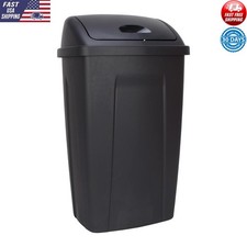 13 Gallon Plastic Swing Top Trash Can Easy Clean Kitchen Bathroom Garage New
