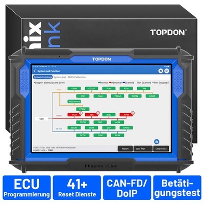 TOPDON Phoenix XLink Profi KFZ OBD2 Diagnosegerät ALLE SYSTEM ECU-Programmierung