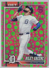 Riley Greene 2026 Topps Series 1 Holiday Polka Dots Green & Pink Detroit Tigers