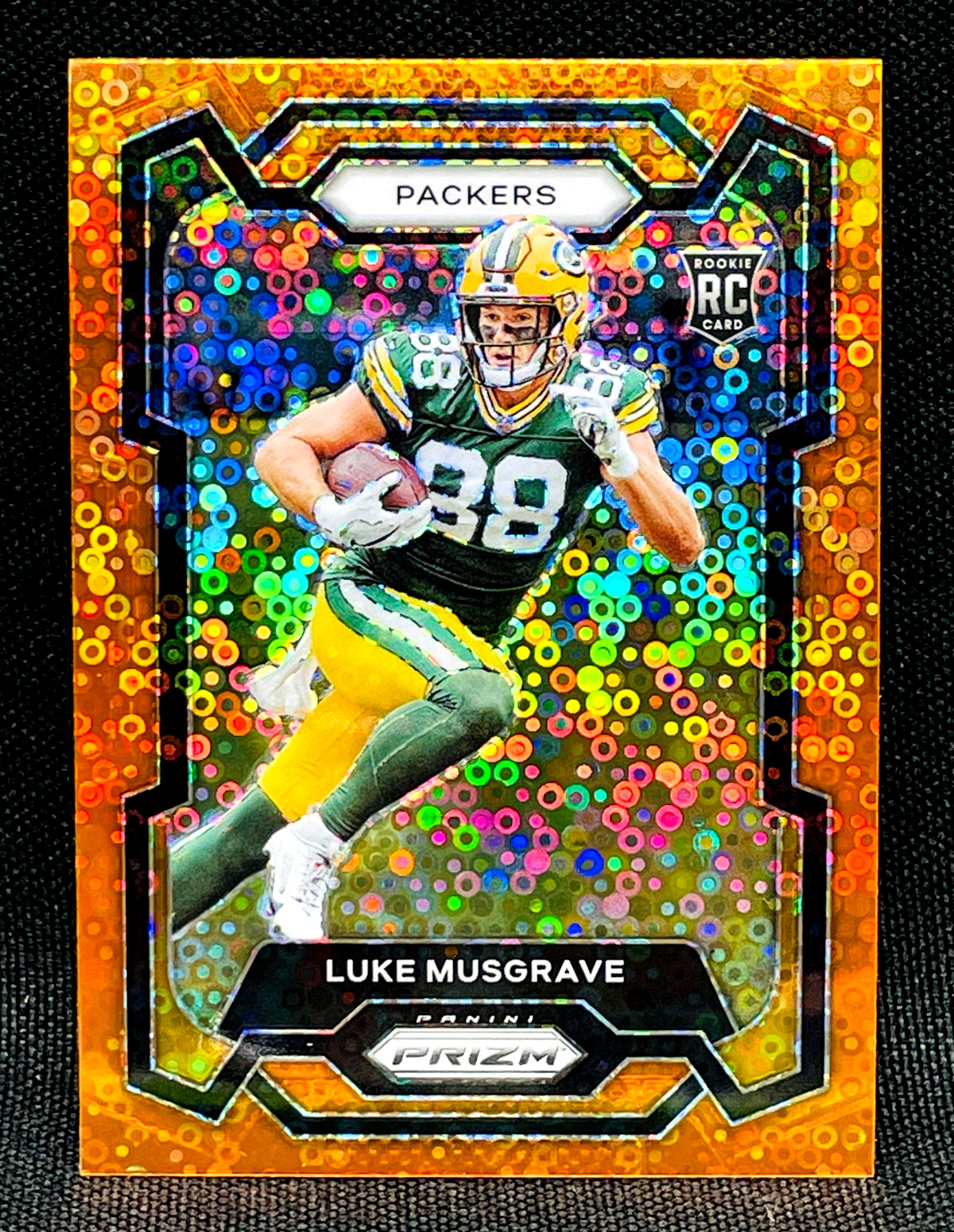 2023 Panini Prizm Football - LUKE MUSGRAVE RC #337 ORANGE DISCO PRIZM - PACKERS