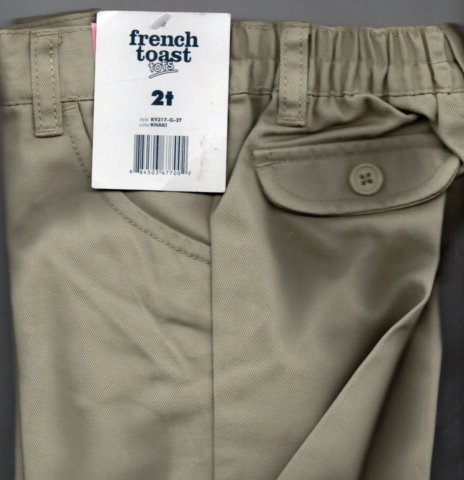 Pantalones caqui French Toast Tots para niños pequeños talla 2T sin arrugas rodilla única nuevos con etiquetas Foto 2 de 4
