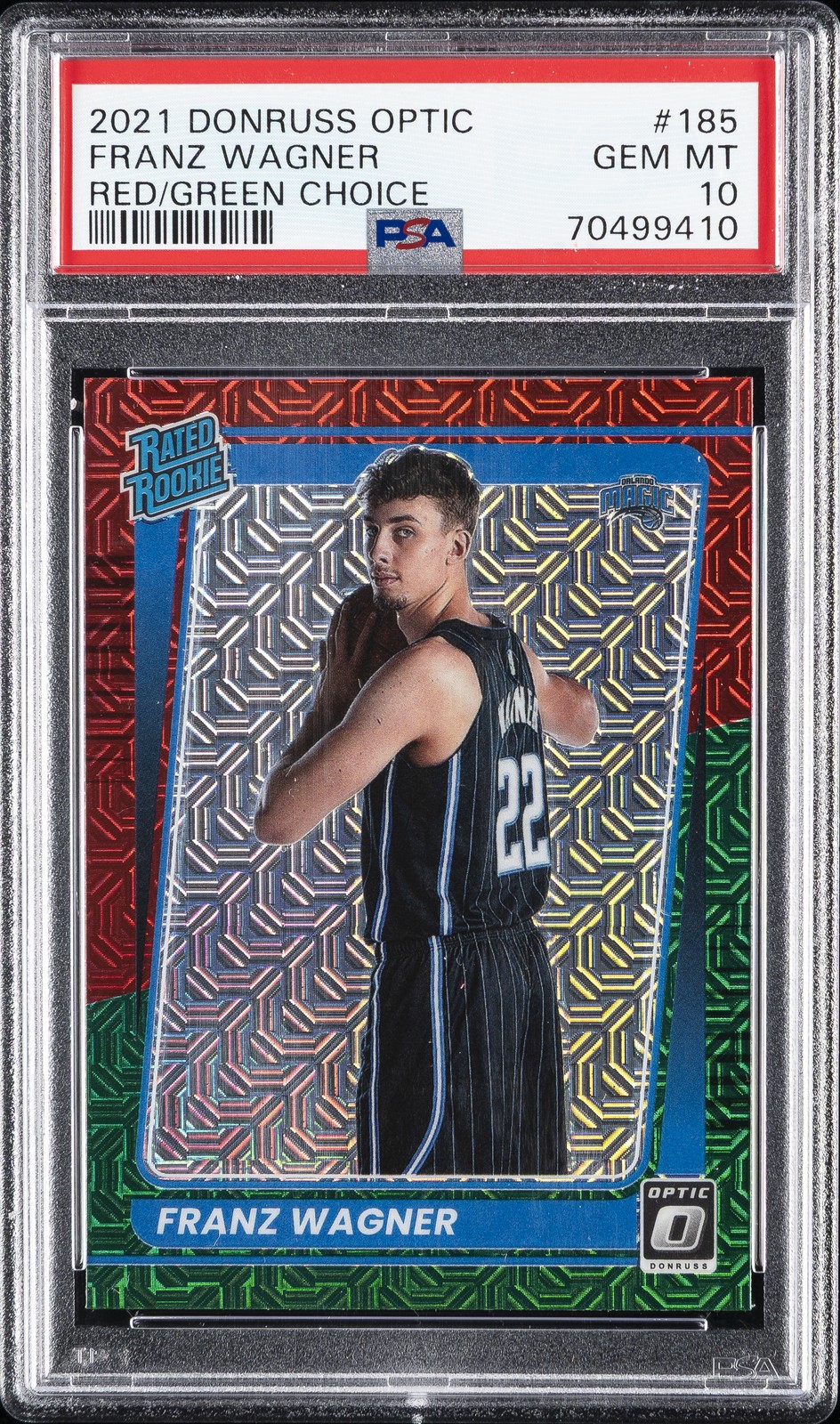 2021 PANINI DONRUSS OPTIC RED/GREEN CHOICE #185 FRANZ WAGNER PSA 10