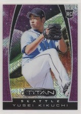 2019 Panini Chronicles Titan Purple Mojo Prizm 12/75 Yusei Kikuchi #6 u3f
