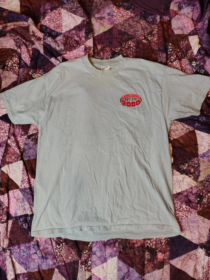 Vintage Y2K Oklahoma Sooners Shirt Mens XL Blue OU Get Fit 2000 Gym Fraternity - Image 4 of 4