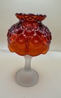 LE Smith Orange Amberina Moon And Star Pedestal Fairy Lamp Glows — photo 3
