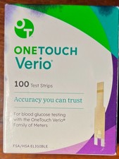 OneTouch Verio Test Strips 100 Count-Glucose Testing-Oct. 31, 2026-New