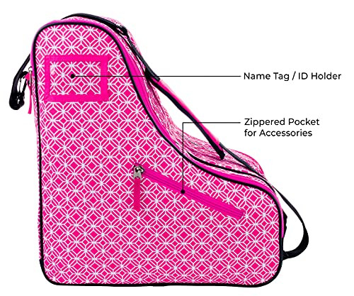 Roller Skate Bag for Girls, Pink, Stores Inline, Quad, or Ice Skates, 3 - Picture 2 of 8