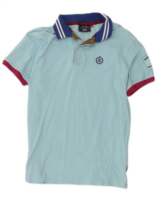 Henri Lloyd Mens Graphic Polo Shirt XL Blue Colourblock Cotton FA08