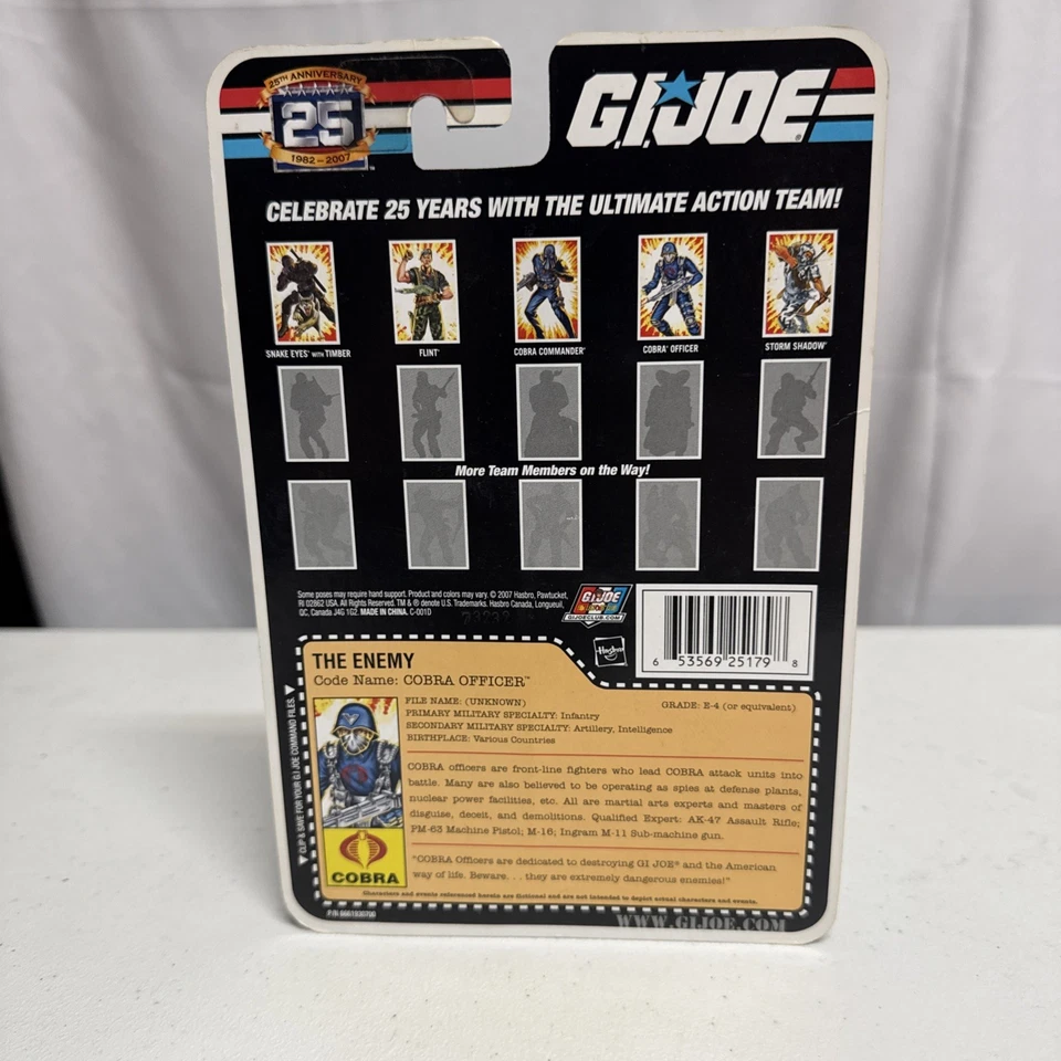 Boneco de ação GI Joe Cobra Officer The Enemy 25th Anniversary 2007 Hasbro #ML - Imagem 4 de 4