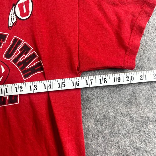 University of Utah Russell Mens Football T Shirt Teen Large Red Short Sleeve Tee - Picture 5 of 9