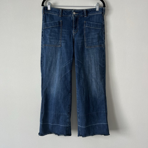 Pilcro & The Letterpress Women's Jeans Size 29 Melanie Wide Leg Crop Medium Wash