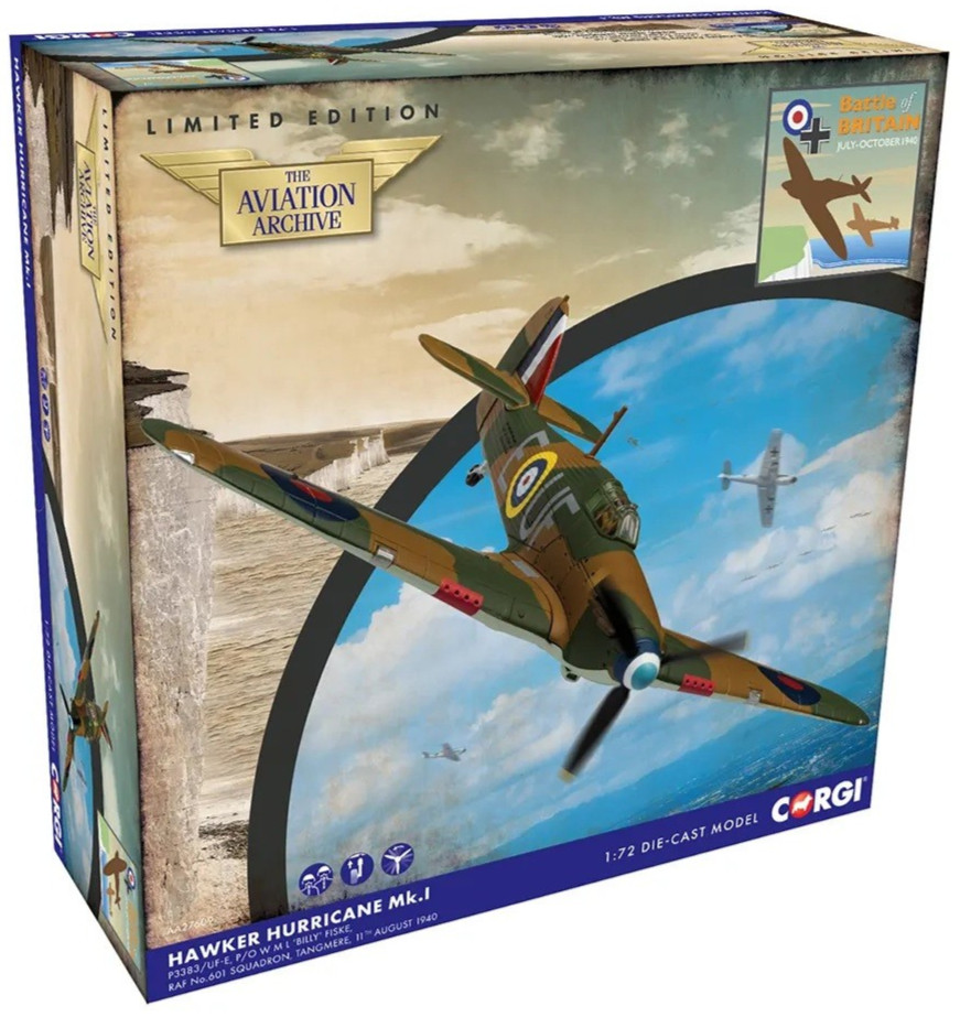 Corgi Hawker Hurricane MkI - PO Billy Fiske 172 Die-Cast Airplane AA27609 19690₽