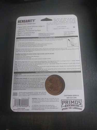 PRIMOS HENSANITY Control de Tono de Caza Pavo Olla Llamada con Friccionita - Envío Rápido - Imagen 2 de 4