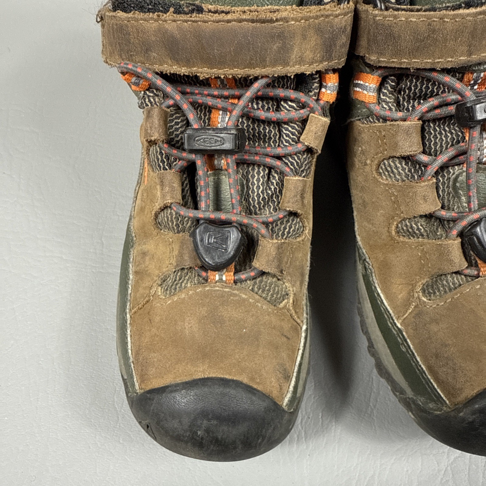 Stivali da trekking impermeabili Keen Targhee Mid bambini piccoli taglia 12 US marrone verde campeggio