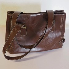Borsa a mano David Jones in pelle marrone vintage borsa a tracolla shopper business
