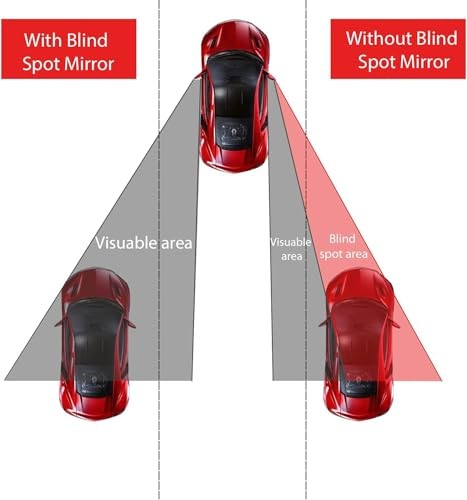 Blind Spot Mirror, Rectangular Shaped HD Glass Frameless Convex Rear View - Picture 5 of 6