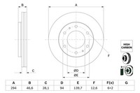 2X Bosch Bremsscheibe 0 986 479 E93 Passend FüR Fiat