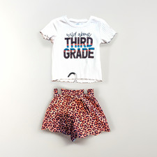 3rd Grade girls 2-Piece Outfit Set Size 8 Rib...