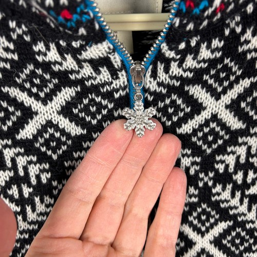Telluride 1/4 Zip Pullover Sweater snowflake Lambswool/Alpaca Blend nordic ski - Picture 4 of 7